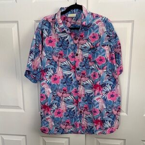 Tropical Floral Men's Button-Down Shirt